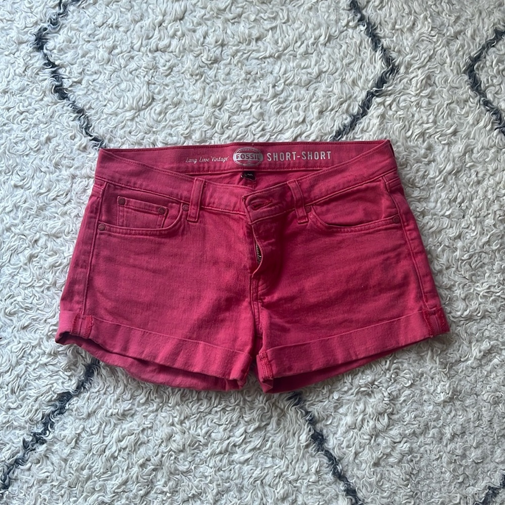 Fossil pink jean shorts